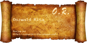 Oszwald Rita névjegykártya