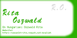 rita oszwald business card
